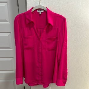 Express Portofino Hot Pink Button Up Blouse
